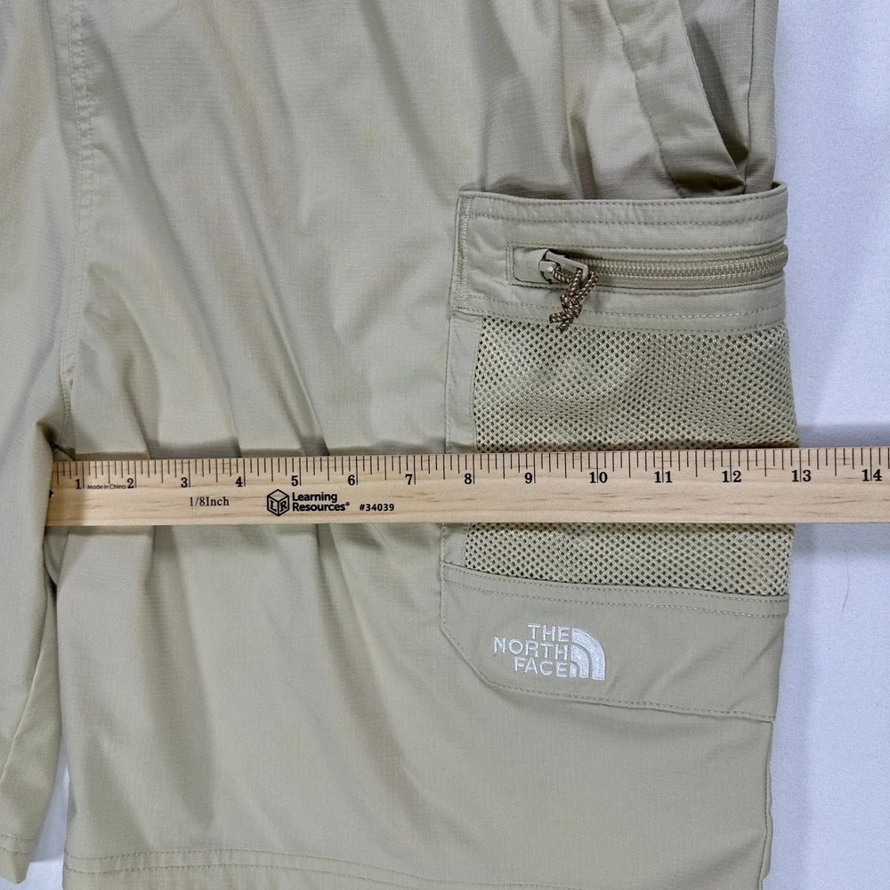 The North Face Shorts Mens XXL Long Beige Belted Cargo Fishing Hiking Ripstop